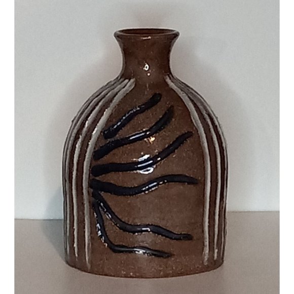 VTG Artist Signed Studio Pottery Vase Pot Vessel Glazed Boho Southwest Ethnic - Picture 1 of 5